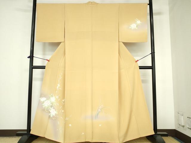 平和屋着物●訪問着 作家物 京友禅 草花 暈し染め 金彩 反端付き 正絹 逸品 DABH0848op