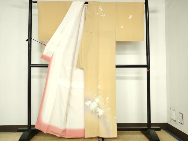 平和屋着物●訪問着 作家物 京友禅 草花 暈し染め 金彩 反端付き 正絹 逸品 DABH0848op