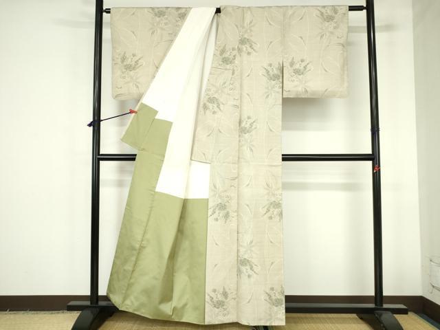 平和屋着物●本場大島紬 白大島 9マルキ 総絣 草花 証紙付き 正絹 逸品 DABH0851op