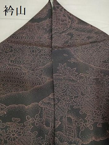 平和屋着物●伝統工芸師 服部光擴 江戸小紋 風景文 堅牢草木染 反端付き 正絹 逸品 DABH0852op