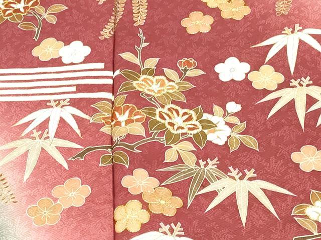 平和屋着物●訪問着 駒刺繍 草花文 暈し染め 金彩 正絹 逸品 DABH0853op