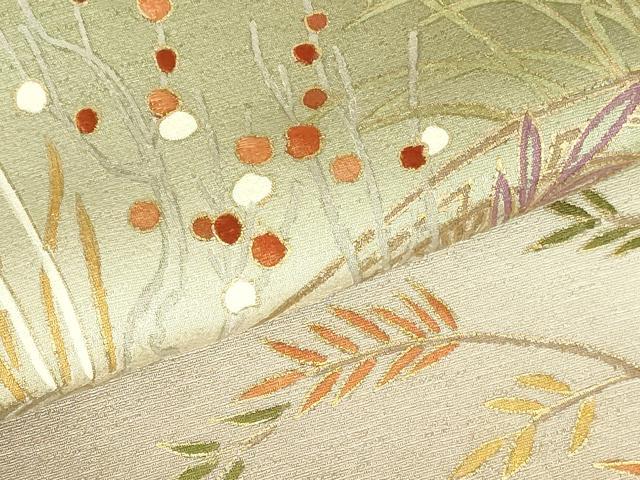 平和屋着物●訪問着 刺繍 草花 暈し染め 金彩 正絹 逸品 DABH0857op