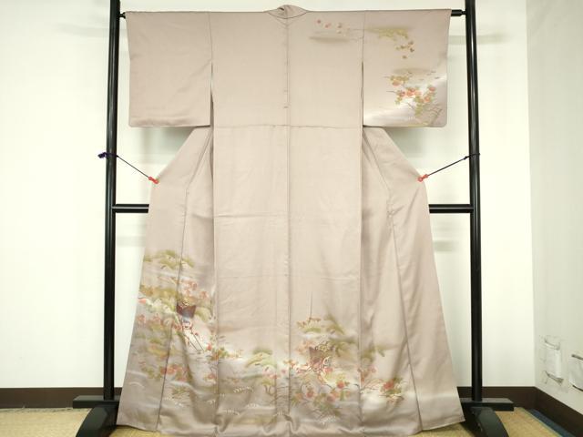 平和屋着物●訪問着 御所車花松文 暈し染め 金彩 正絹 逸品 DABH0858op