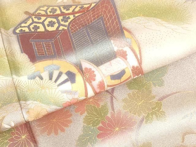 平和屋着物●訪問着 御所車花松文 暈し染め 金彩 正絹 逸品 DABH0858op