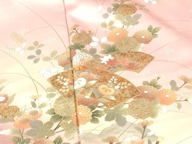 平和屋着物●訪問着 地紙流水花文 暈し染め 金彩 正絹 逸品 DABH0860op