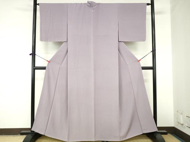 平和屋着物●上質な色無地 霞地紋 藤色 正絹 逸品 未使用 DABH0861op