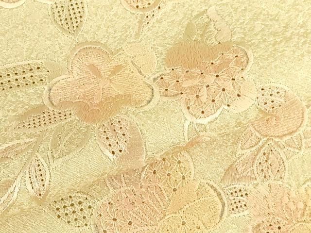 平和屋着物●中国三大刺繍 スワトウ刺繍 汕頭刺繍 総刺繍 訪問着 草花 正絹 逸品 DABH0863op