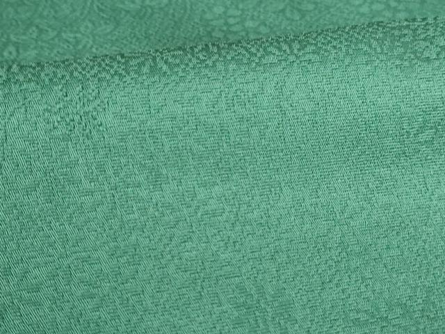平和屋着物●上質な色無地 草花地紋 緑青色 正絹 逸品 DABH0865op