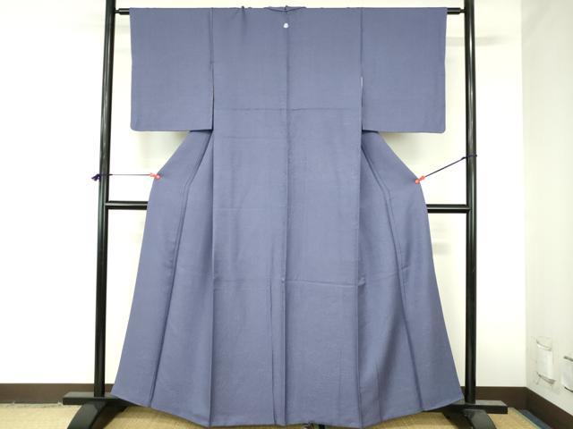 平和屋着物●上質な色無地 花松地紋 濃鼠色 正絹 逸品 DABH0873op