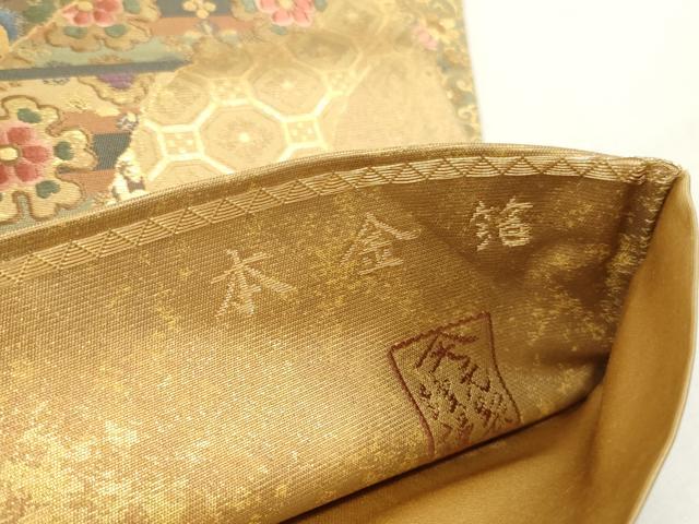 平和屋本店▼六通柄袋帯 唐織 名物裂類集 本金箔 正絹 逸品 DABH0886op