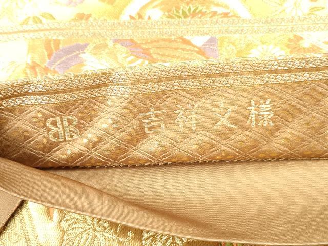 平和屋本店▼西陣 服部織物謹製 六通柄袋帯 唐織 吉祥文様 本金箔 正絹 逸品 DABH0889op