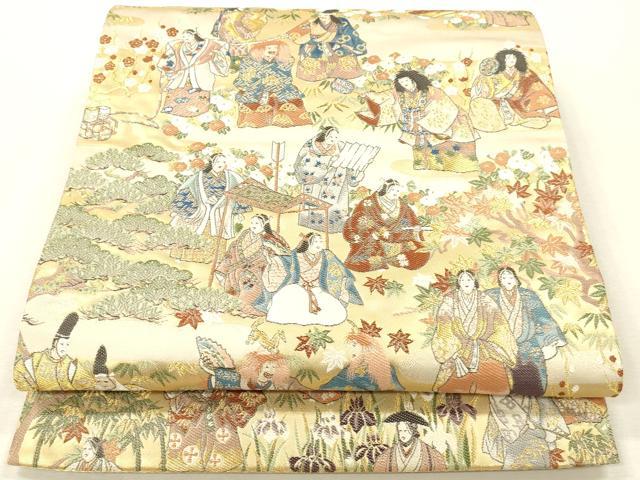 平和屋本店▼六通柄袋帯 能鑑百態 純金箔 正絹 逸品 DABH0894op