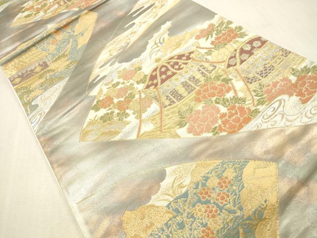平和屋本店▼六通柄袋帯 日吉山王祭 純金二重引箔織 正絹 逸品 DABH0901op