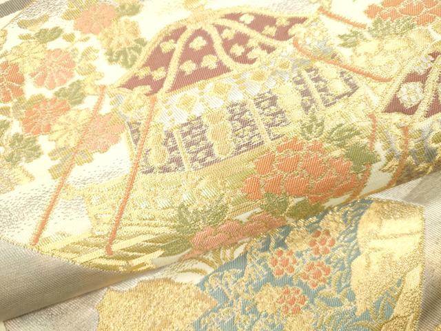 平和屋本店▼六通柄袋帯 日吉山王祭 純金二重引箔織 正絹 逸品 DABH0901op
