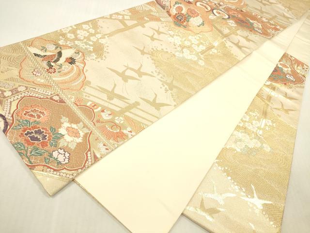 平和屋本店▼六通柄袋帯 唐織 宴舞 鳳凰花文 本金箔九百錦 正絹 逸品 DABH0908op