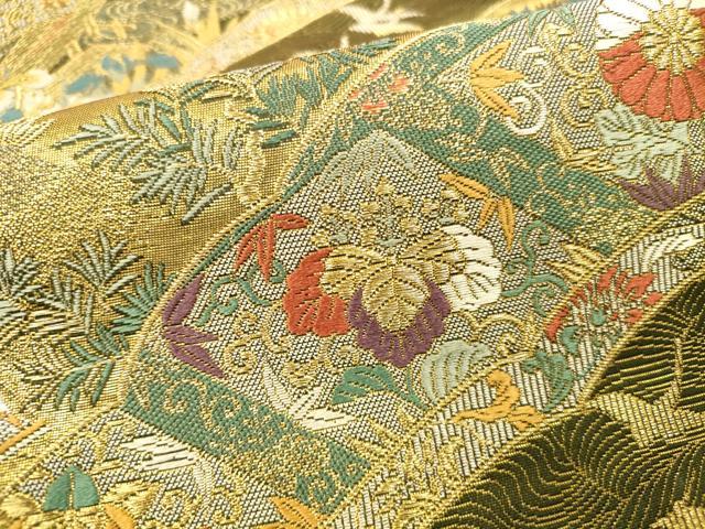平和屋本店▼六通柄袋帯 唐織 琳派瑞祥錦 本金箔つづれ 正絹 逸品 DABH0909op