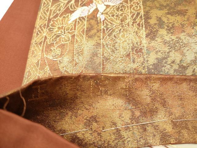 平和屋本店▼六通柄袋帯 唐織 正倉院華文 本金箔 正絹 逸品 DABH0961op