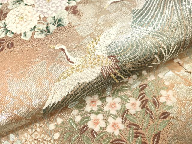 平和屋本店▼六通柄袋帯 唐織 九百織京百景 本金箔 正絹 逸品 DABH0962op
