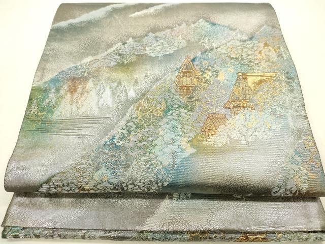 平和屋本店▼六通柄袋帯 小京都 白川郷 本金箔入 引箔 正絹 逸品 DABH0963op