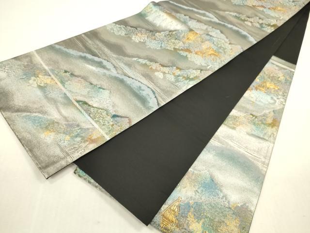 平和屋本店▼六通柄袋帯 小京都 白川郷 本金箔入 引箔 正絹 逸品 DABH0963op