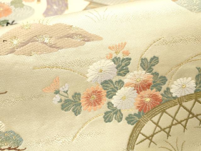 平和屋本店▼六通柄袋帯 唐織 六歌仙絵文 九百錦 本金入 正絹 逸品 DABH0964op