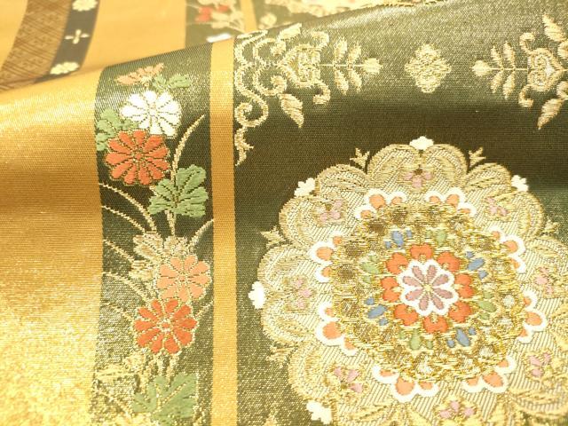 平和屋本店▼六通柄袋帯 唐織 源氏香鳳凰華紋 本金箔 正絹 逸品 DABH0986op