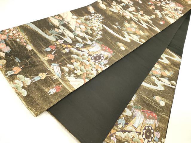 平和屋本店▼六通柄袋帯 唐織 京洛葵祭文 九百錦本金入 正絹 逸品 DABH0998op