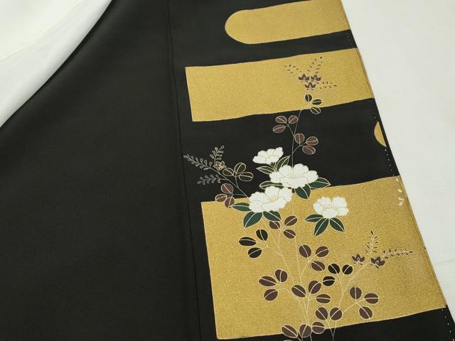 平和屋着物■豪華黒留袖 漆原勲 エ霞花車文 金彩 正絹 逸品 DABH1001qa