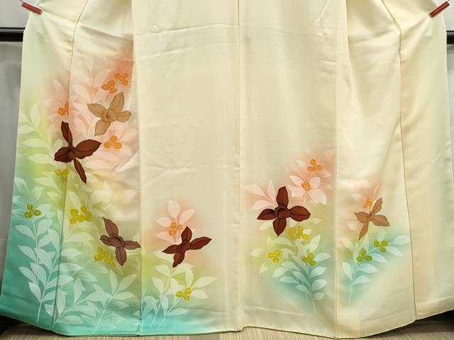 平和屋着物■訪問着 草花文 蘭 暈し染め 正絹 逸品 DABH1009qa