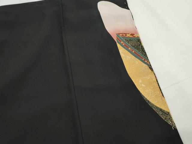 平和屋着物■豪華黒留袖 作家物 駒刺繍 飛鶴人物御所車文 暈し染め 金彩 正絹 逸品 DABH1017qa