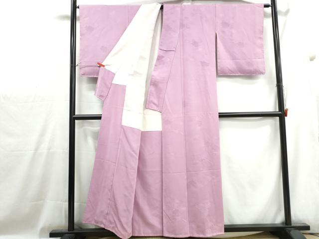 平和屋着物■上質な色無地 抽象地紋 石竹色 正絹 逸品 DABH1027qa