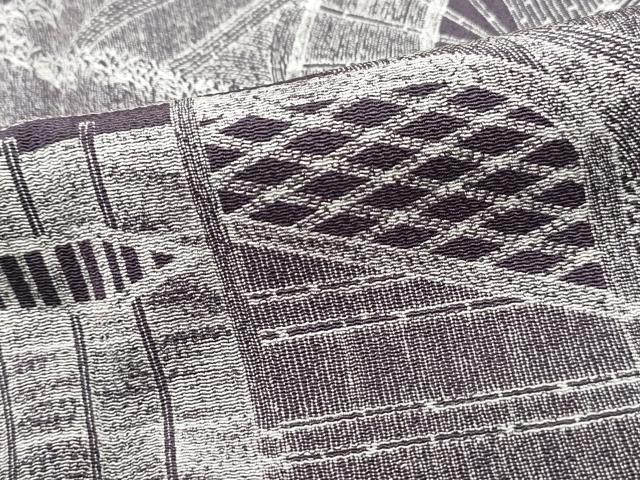 平和屋着物■上質な小紋 竹垣尽くし 鬼しぼ縮緬 正絹 逸品 DABH1029qa