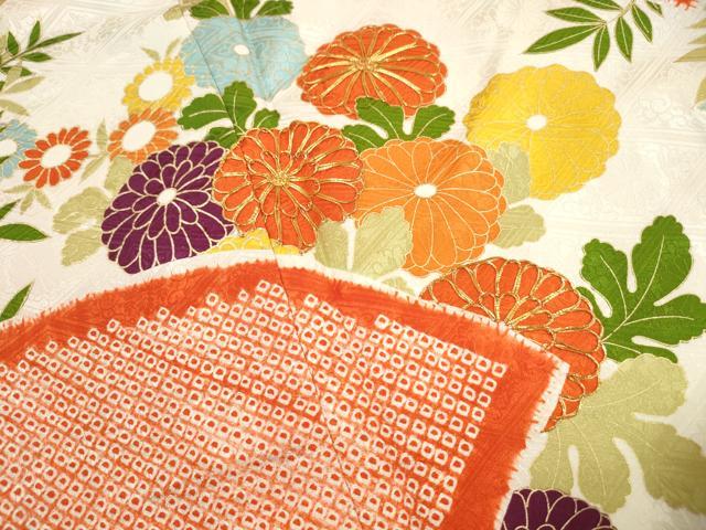 平和屋着物■豪華振袖 駒刺繍 絞り 地紙草花文 金彩 正絹 逸品 DABH1034qa