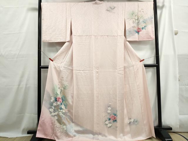 平和屋着物■訪問着 地紙草花文 暈し染め 金彩 正絹 逸品 DABH1038qa