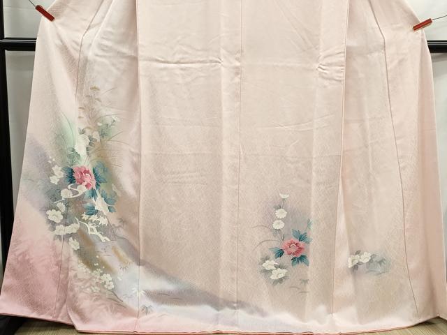 平和屋着物■訪問着 地紙草花文 暈し染め 金彩 正絹 逸品 DABH1038qa
