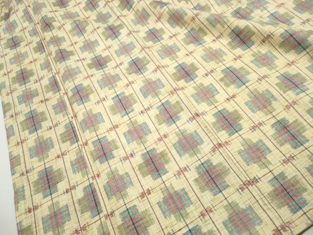 平和屋着物■上質な紬 格子文 やまと誂製 正絹 逸品 DABH1050qa