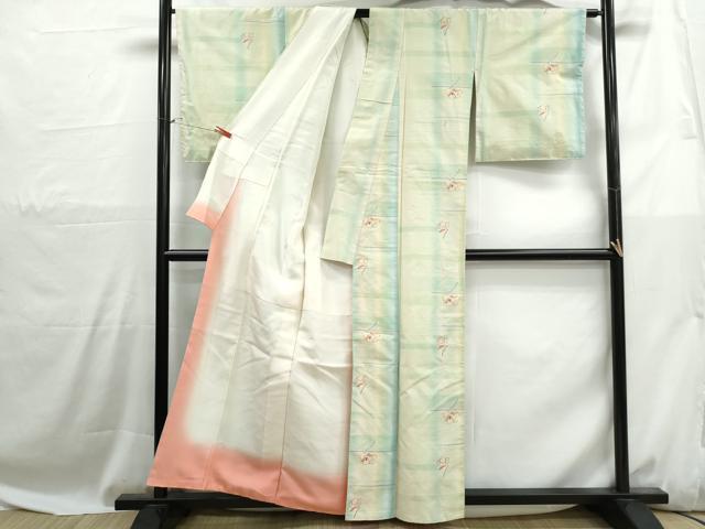 平和屋着物■上質な紬 舞花文 暈し染め 正絹 逸品 DABH1077qa
