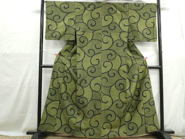 平和屋着物■上質な紬 唐草文 正絹 逸品 DABH1088qa