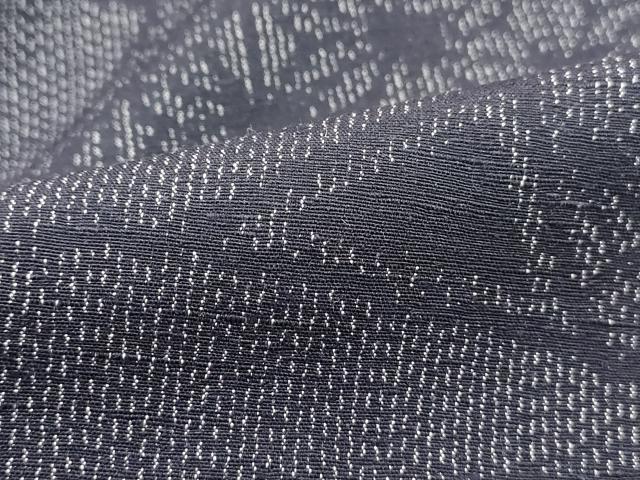 平和屋着物■上質な紬 地紙麻の葉文 正絹 逸品 DABH1089qa