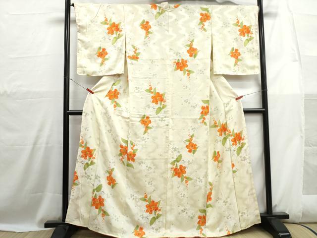 平和屋着物■上質な小紋 草花文 金彩 正絹 逸品 DABH1093qa