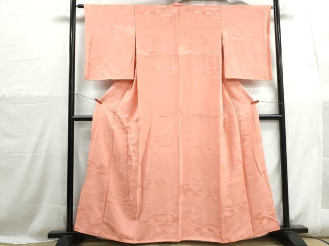 平和屋着物■上質な色無地 流水菊地紋 東雲色 正絹 逸品 DABH1103qa