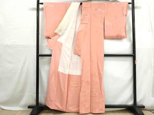 平和屋着物■上質な色無地 流水菊地紋 東雲色 正絹 逸品 DABH1103qa