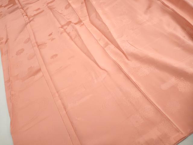 平和屋着物■上質な色無地 流水菊地紋 東雲色 正絹 逸品 DABH1103qa