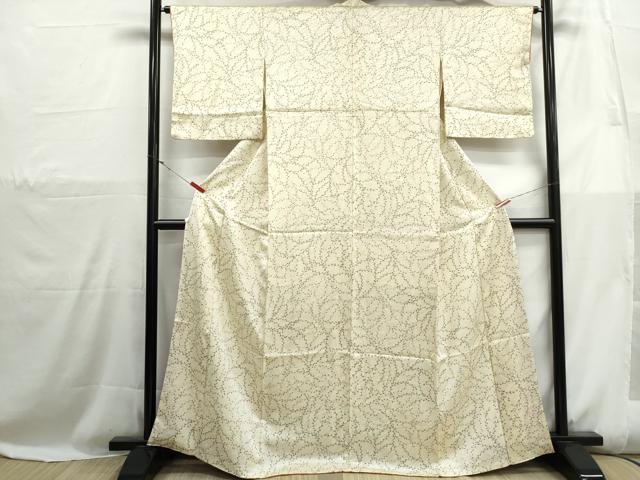 平和屋着物■上質な小紋 枝葉文 正絹 逸品 DABH1106qa