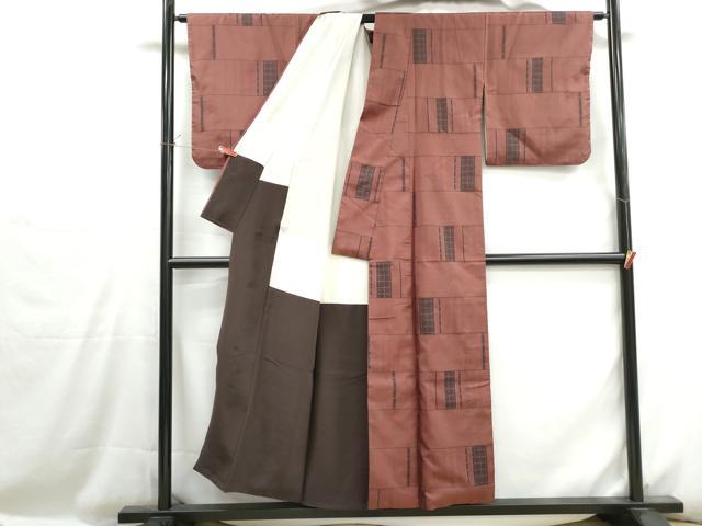 平和屋着物■本場大島紬 9マルキ 横段文 正絹 逸品 DABH1114qa