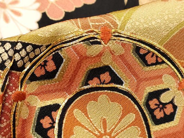 平和屋着物■豪華黒留袖 刺繍 地紙花鼓文 金彩 正絹 逸品 DABH1116qa