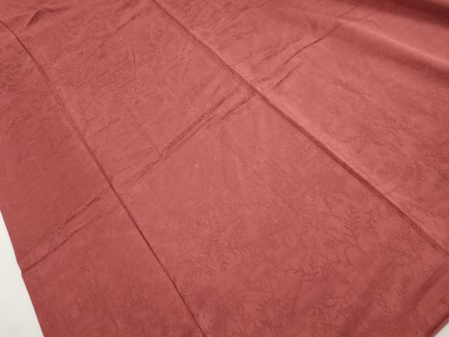 平和屋着物■上質な色無地 風景花地紋 蘇芳色 正絹 逸品 DABH1119qa