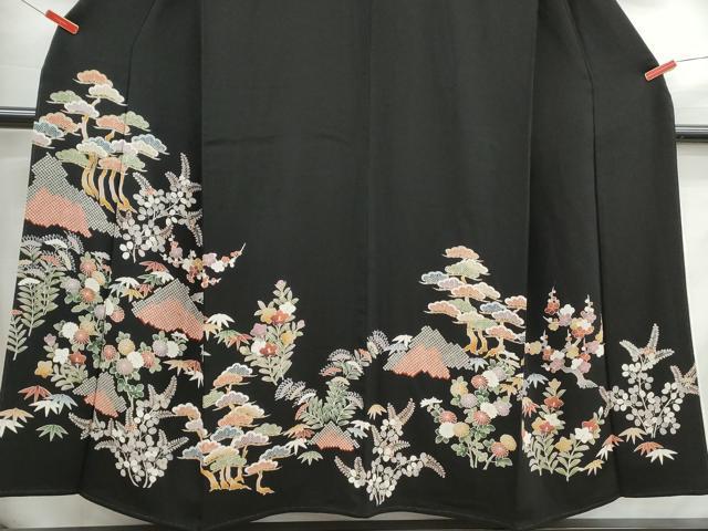 平和屋着物■豪華黒留袖 松竹梅 金彩 正絹 逸品 DABH1126qa