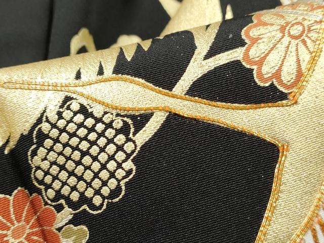 平和屋着物■豪華黒留袖 駒刺繍 飛鶴雪輪花文 金銀彩 正絹 逸品 DABH1129qa