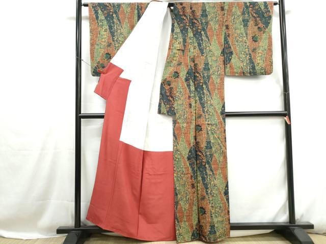 平和屋着物■上質な小紋 花椿間道 正絹 逸品 DABH1130qa